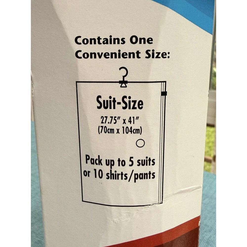 Vacuum Seal Hanging Space Bag - 1 Suit-Size Hanging Bag NEW 27.75” X 41”
